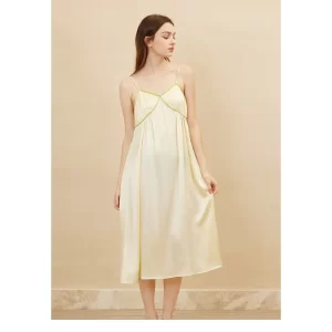 100% Silk White Resting Blossom Night Gown