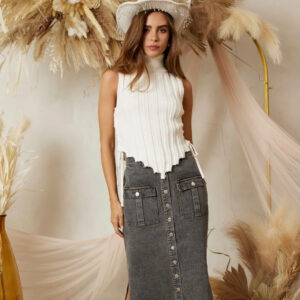 slim fit 100% cotton skirt