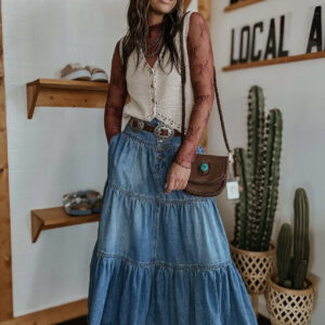 100% cotton a-line skirt