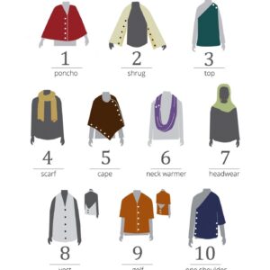 The 100% Wool Versatile 10 in 1 Pelerine ...Scarf, Cape, Haircover, Poncho, Vest & More