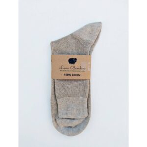 100% Linen Socks (Adults) - Light Grey Calf length