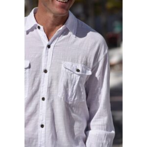 100% Cotton Long Sleeve Dress Shirt - Atlantic (Peruvian Pima Cotton)