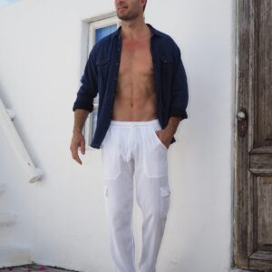 100% Cotton St. Vincent Pants (White Peruvian Pima Cotton)