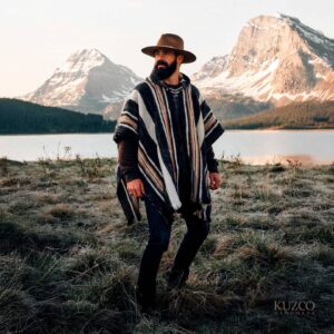 100% Wool Hooded Poncho - Alpaca Wool