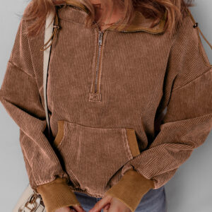 100% Cotton Chestnut Corduroy Hoodie