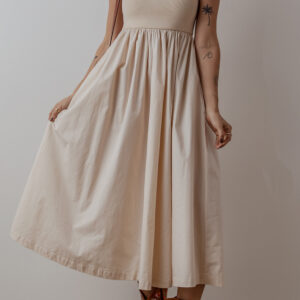 beige long dress