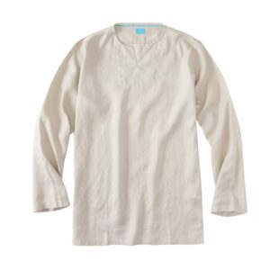 100% Linen V-Neck Pullover Shirt