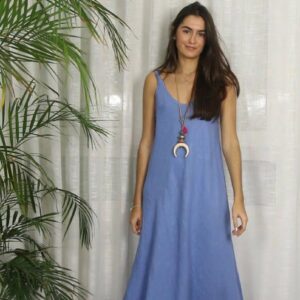 100% Linen Strappy Dress - (One Size Fits Most / Many Colors)