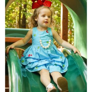 100% Cotton - Blue Cutest Princess Ruffles Dress