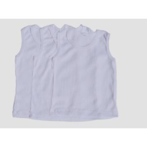 100% Cotton Ribbed Tank Top - White (3 - PACK)
