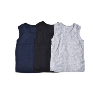 100% Cotton Boy's Everyday Ribbed Tank Top (3-PACK/3-Colors)