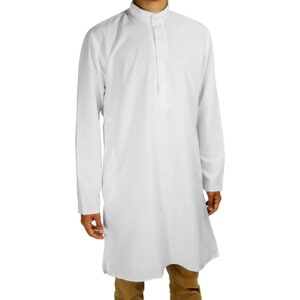 100% Cotton Knee length Kurta - White